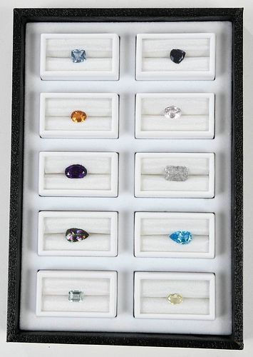 Ten Assorted Loose Cut Gemstones