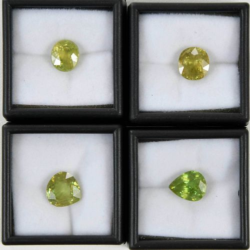 Four Loose Sphene Gemstones