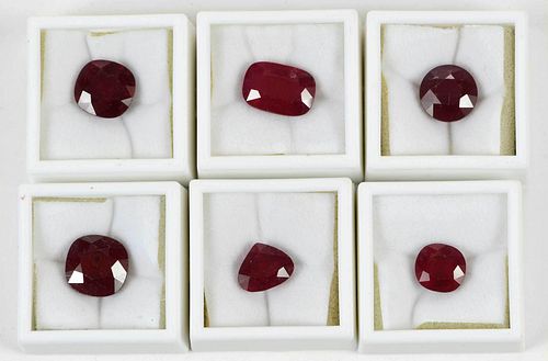Six Loose Ruby Gemstones