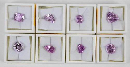 Eight Loose Kunzite Gemstones