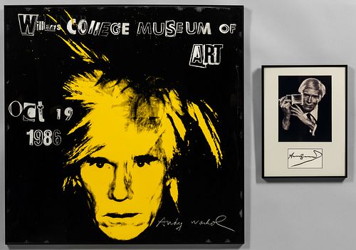 Two Framed Works Featuring Andy Warhol (American, 1928-1987):