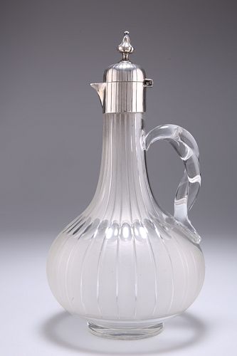 A VICTORIAN SILVER-MOUNTED CLARET JUG, by Henry Wilkinson &