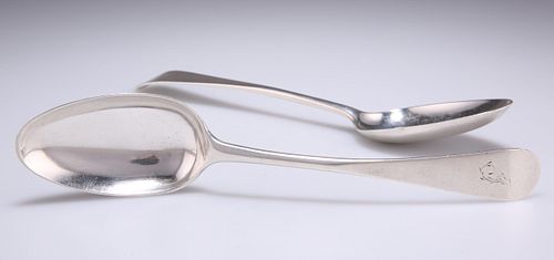 A PAIR OF GEORGE III SILVER TABLESPOONS, by Robert Gray, Ed
