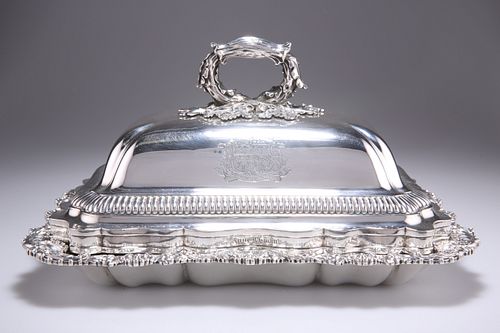 A FINE REGENCY SILVER ENTREE DISH AND COVER, by Paul Storr,