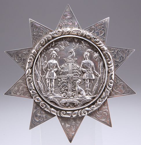 A VICTORIAN SILVER 'ANCIENT ORDER OF FORESTERS' SASH STAR, 