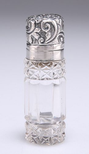 A VICTORIAN SILVER-CAPPED PERFUME BOTTLE, by Arthur Willmor