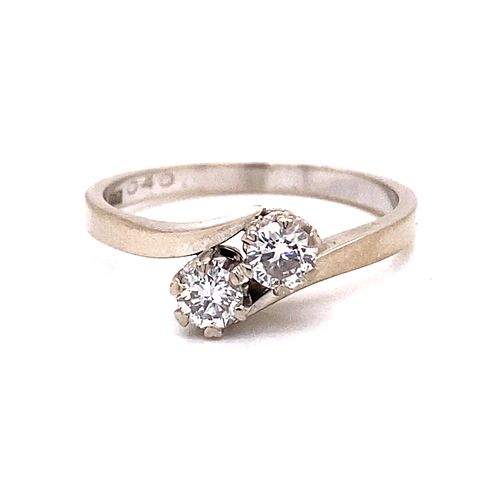 18k 1920’s Crossover Diamond British Ring