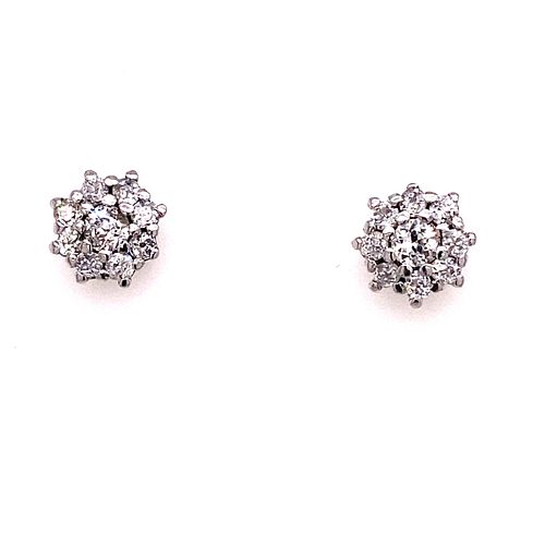 Art Deco 18k Diamond Rosetta Earrings