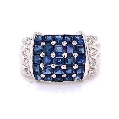 14k Diamond Sapphire Ring