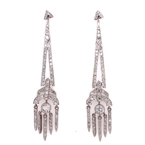 Platinum Diamond Chandeleir Dangling Earring