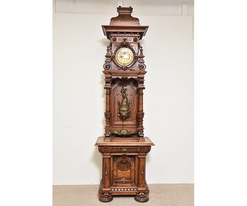Black Forest Carved Tall Case Clock