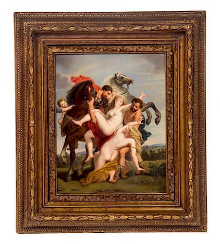 * A Berlin (K.P.M.) Porcelain Plaque, 19TH CENTURY, SIGNED C. MEINELT, Height 22 x 17 1/2 inches.