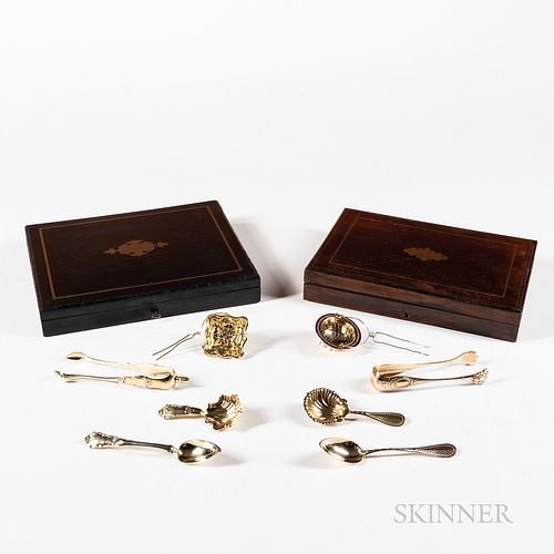 Two Cased French Vermeil .800 Silver Tea Flatware Sets