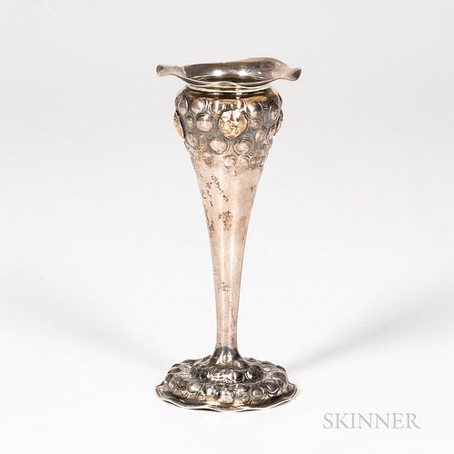 George Shiebler and Black, Starr & Frost Gold and Sterling Silver Vase
