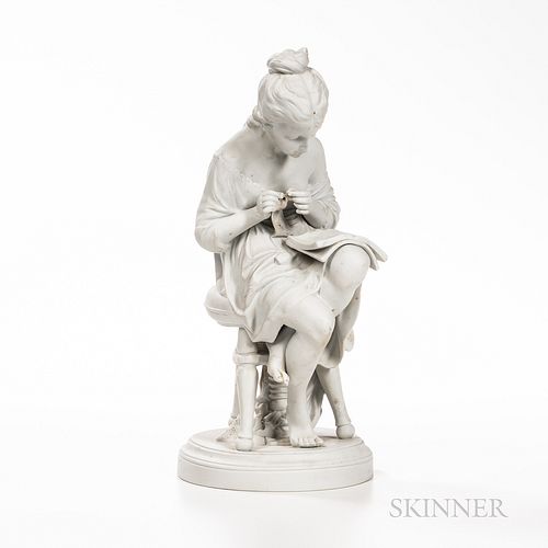 Bisque Figure of a Girl Reading