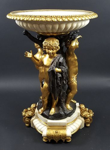 Late 19th C. Tiffany Signed Gilt & Patinated Bronze