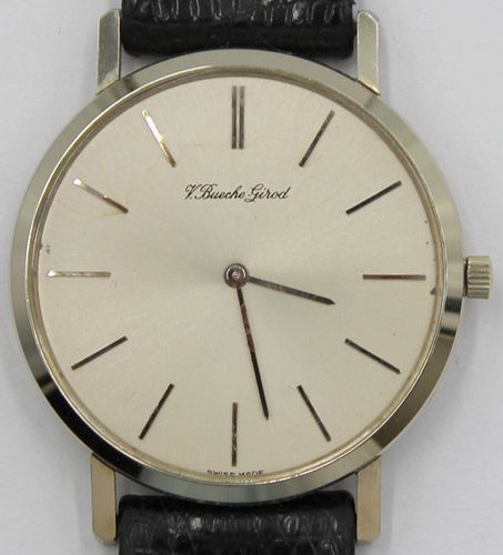 JEWELRY. Men's Bueche-Girod 18kt White Gold Watch.