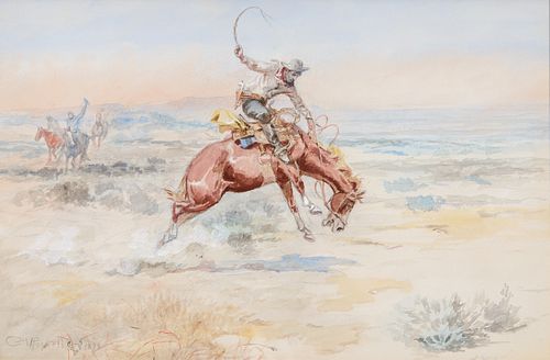 Charles M. Russell (1864–1926) — Cowboy on a Bronco (1898)