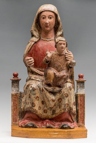 Catalan school; XV century.
Carved in polychrome wood, gilded.
