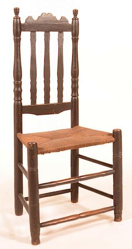 American 18th Century Banister Back Armchair.