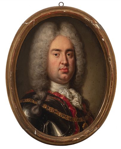 Spanish school; first third of the eighteenth century.
"Portrait of a knight with the Order of the Golden Fleece".
Oil on canvas attached to board.