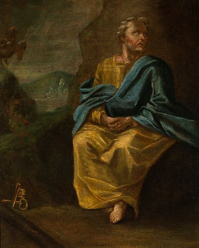 Spanish School, second third XVII century.
"St. Peter.
Oil on canvas.