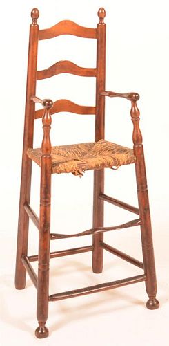 18th Century Ladder Back High Chair.