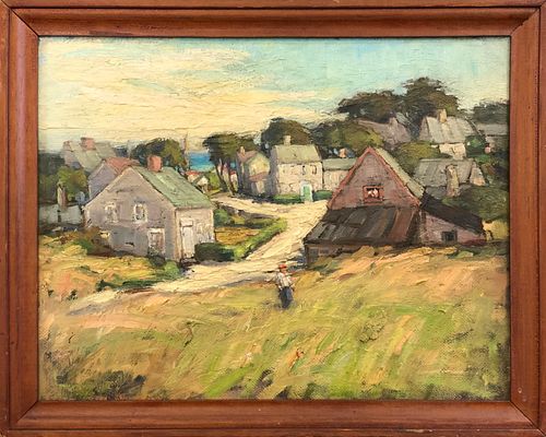Anne Ramsdell Congdon Oil on Board "View from Mill Hill"