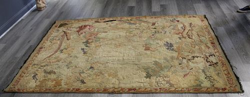 Antique Continental Pictorial Tapestry.