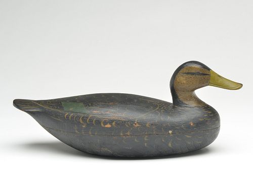 Hollow carved black duck from New Jersey.