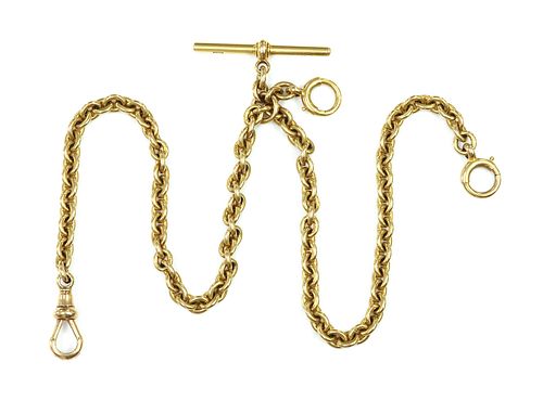 An 18ct gold trace link Albert chain,