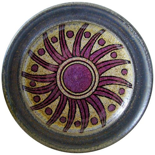 Raul Coronel California Studio Stoneware Sun Flower Charger Platter