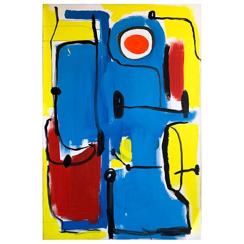Behzad Haghiri Acrylic on Canvas Primary Colors Abstract Painting