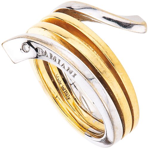 RING WITH DIAMONDS IN 18K YELLOW AND WHITE GOLD, DAMIANI EDEN COLLECTION Brilliant cut diamond. Size: 6 ¼