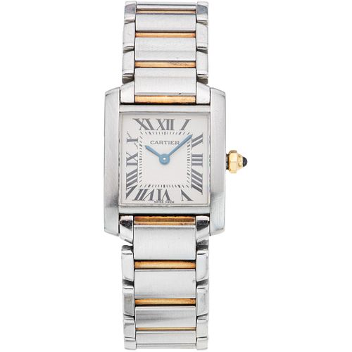 CARTIER TANK FRANÇAISE LADY WATCH IN STEEL AND 18K YELLOW GOLD REF. 2384  Movement: quartz