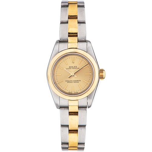 ROLEX OYSTER PERPETUAL LADY WATCH IN STEEL AND 18K YELLOW GOLD  REF. 67183, CA. 1994 - 1995  Movement: automatic
