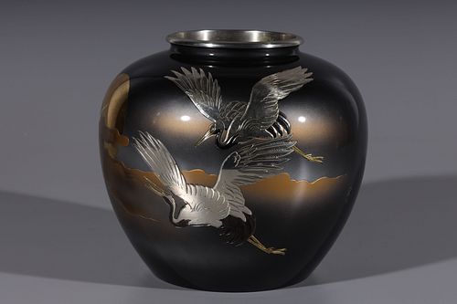 Japanese Mixed Metal Vase 