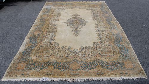 Large And Finely Hand Woven Kerman Carpet.