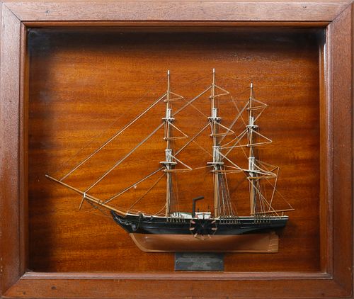 Cased Half Hull Model of the Steam Sail Auxiliary Ship Savannah
