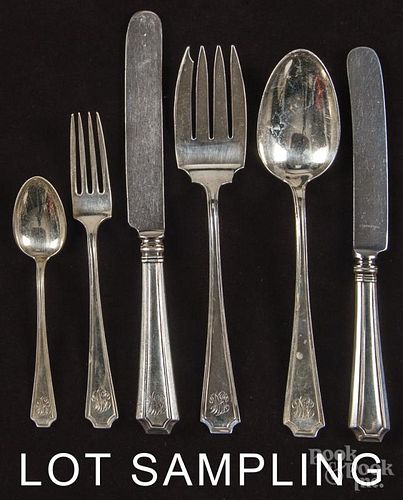 Sterling silver flatware service, forty-nine pieces, 51.65 ozt.