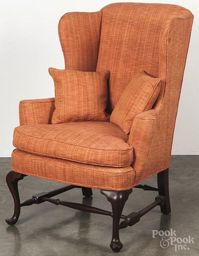Queen Anne style mahogany easy chair, 20th c.