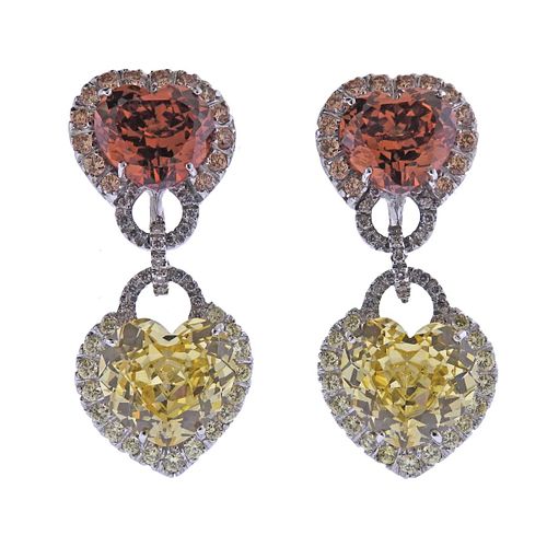 Andreoli 18k Gold Sapphire Gemstone Diamond Earrings