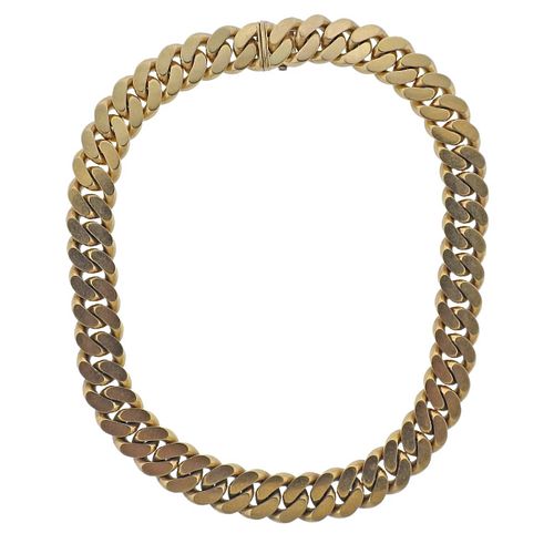 Bvlgari Bulgari 18k Gold Cuban Link Chain Necklace