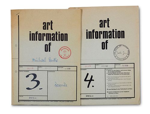   Art information. Hg. von Dietmar Kirves. Nr. 3-4. Mit zahlr. Illustrationen. Düsseldorf, mediacontact, 1971. 4°. Geheftete OUmschläge.