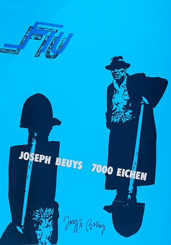 Beuys, Joseph "Plakat ""FIU 7000 Eichen"". Farbsiebdruck auf Papier. 1982. Blattmaße ca. 60,7 x 43 cm.   "