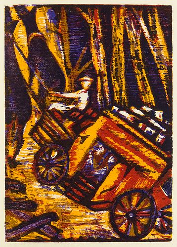 Mörike, Eduard Mozart auf der Reise nach Prag. Mit 11 meist ganzseitigen Farbholzschnitten von Esteban Fekete. Bayreuth, Bear Press, 2004. 4 (1 doppel