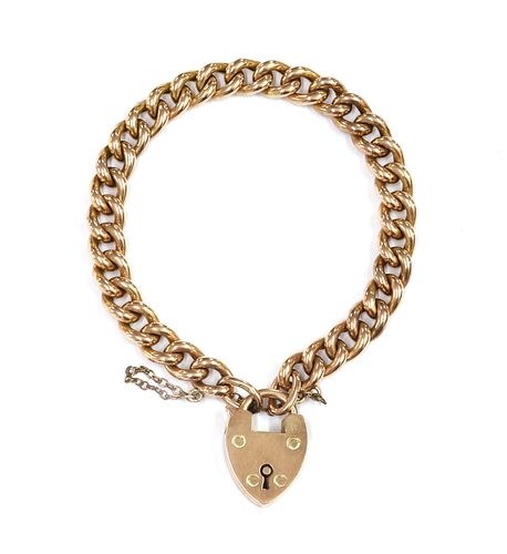 A 9ct gold hollow curb link bracelet,