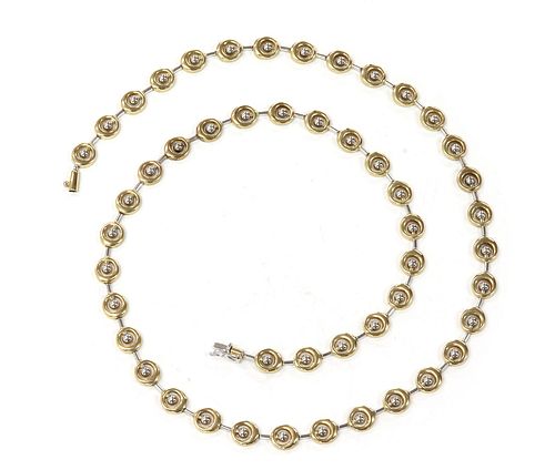 A 9ct two colour gold necklace,