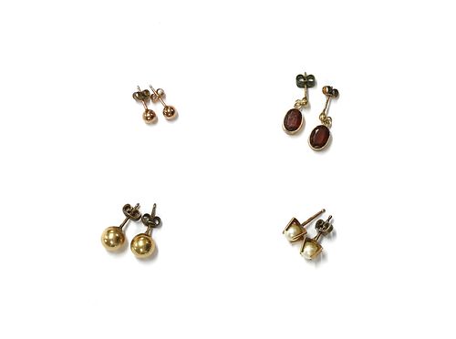 Four pairs of earrings,