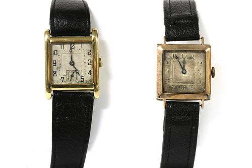A gold Aster mechanical strap watch,
